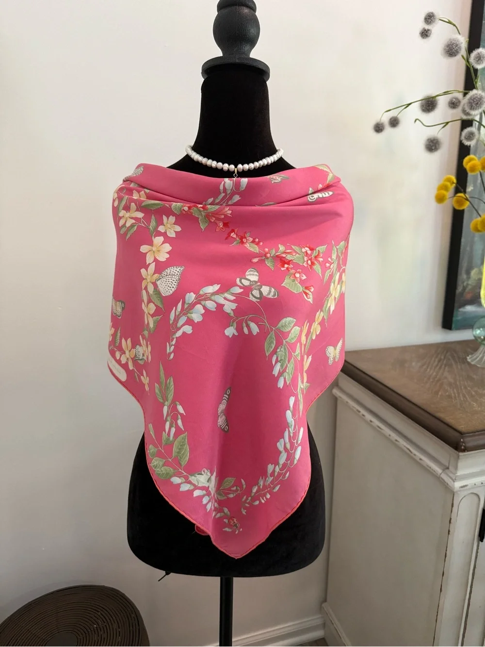 Salvatore Ferragamo Silk Scarf Hand Rolled Made in Italy